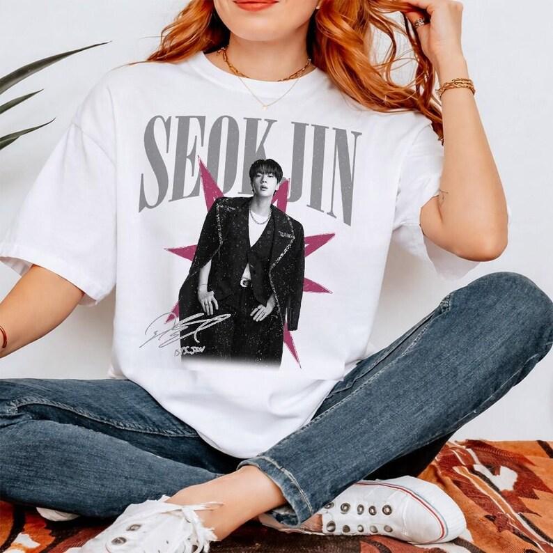 2026 Summer Fashion Trendy Tee Vintage Jin Shirt, Sugar Kpop Arirang Album Retro 90s Shirt, Gifts for Fan Hip Hop Streetwear Oversized Tshirt