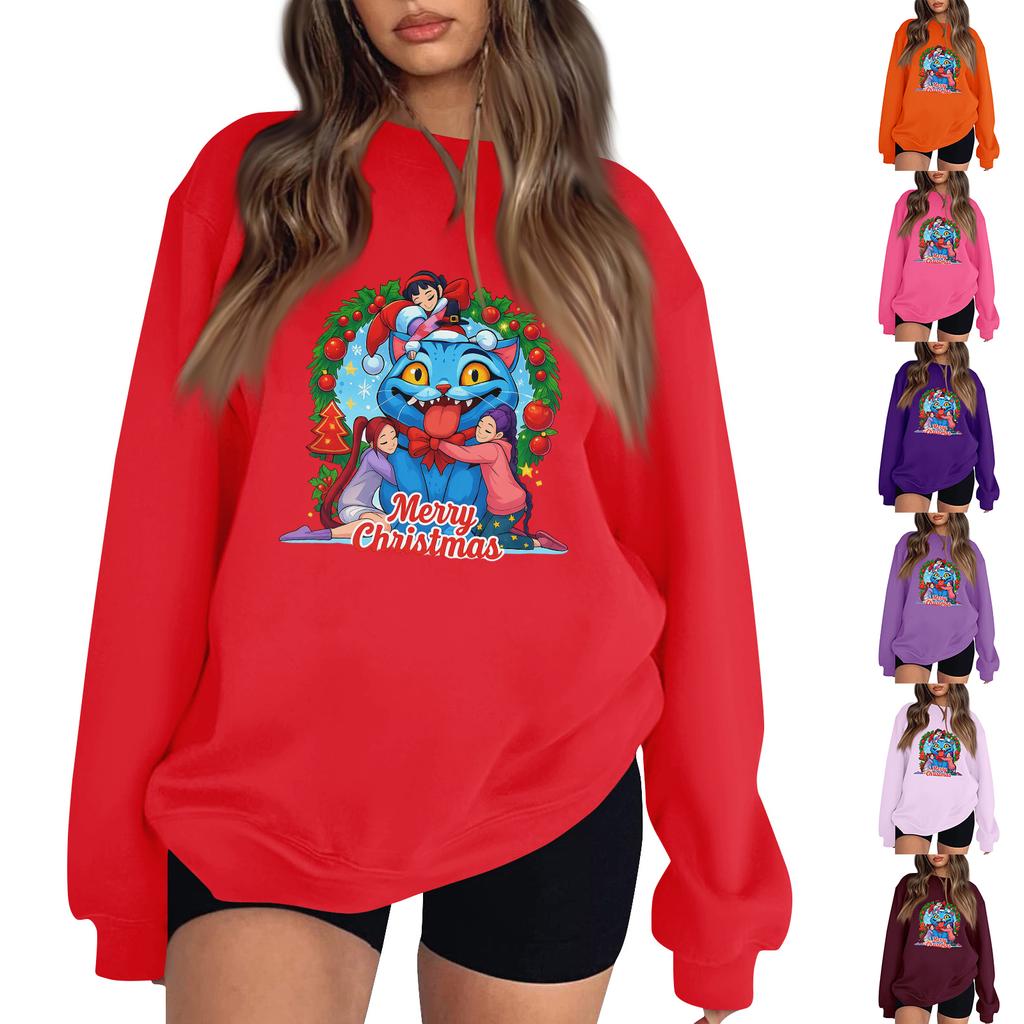 Women's Fashion Long-Sleeve Pullover Sweatshirt With Fun Movie-Themed Print
