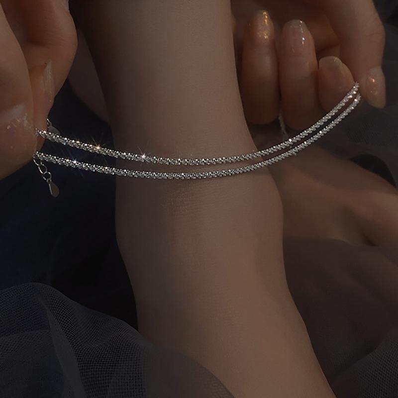 Gypsophila Anklet Female Summer Sparkling Anklet Shiny Anklet Korean Style Fashion Simple Foot Chain For Women Jewelry Gift