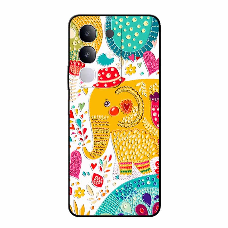 3D Emboss Case For Vivo Y300T V2445EA Relief Emboss Soft Silicone Covers For VIVO Y300t 2025 TPU Relief Emboss Funda Flower Capa