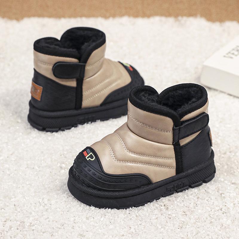 

Детские зимние ботинки Корейская версия Модные универсальные короткие хлопковые ботинки Рукав Флис Теплые Морозостойкие Хлопковые ботинки для маленьких и средних детей 37