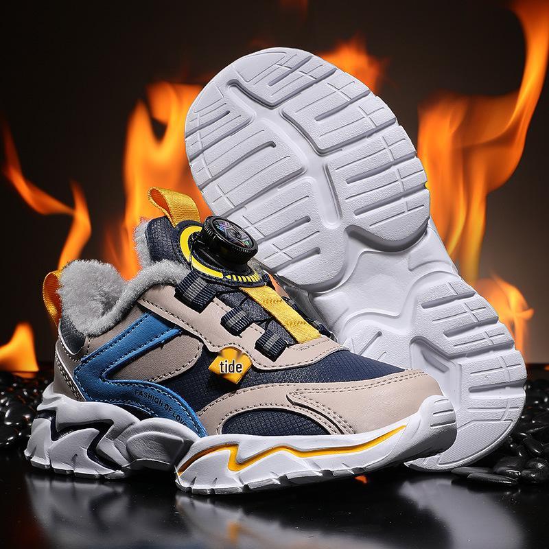 Children’s Winter Sneakers: Soft Leather, Non-Slip Sole, Warm Velvet Lining