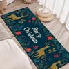 1Pcs Golden Reindeer Phrase 'Merry Christmas' Non-Slip Washable Area Rug Runner for Entryway, Living Room, Bedroom & Patio