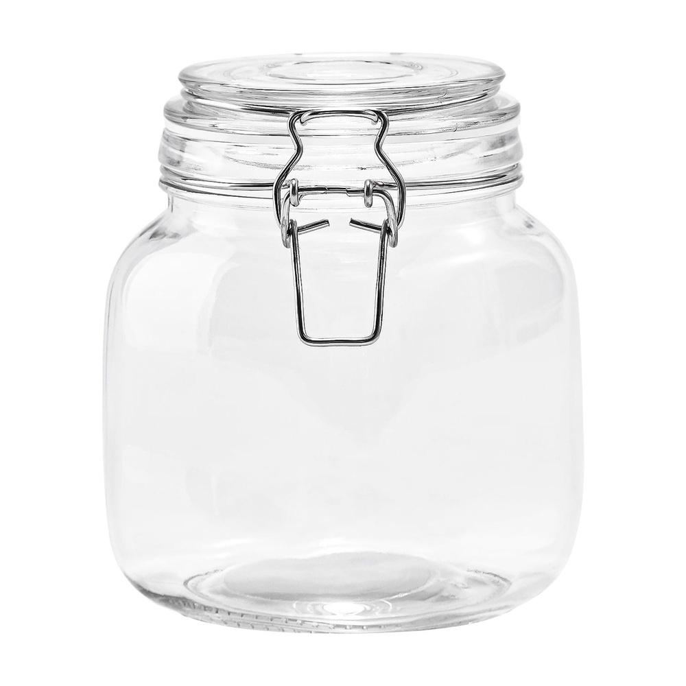 2 Pack Airtight Glass Storage Jars Lock Lid Canisters Coffee Beans Cereal Pasta Spices Dry Foods Kitchen Organization