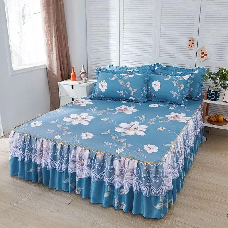 1pcs Korean Style Small Fresh Bed Skirt, Non Slip Bed Cover, Bed Sheet, Bed Cover, Mattress Protection Cover, Single Double Bed