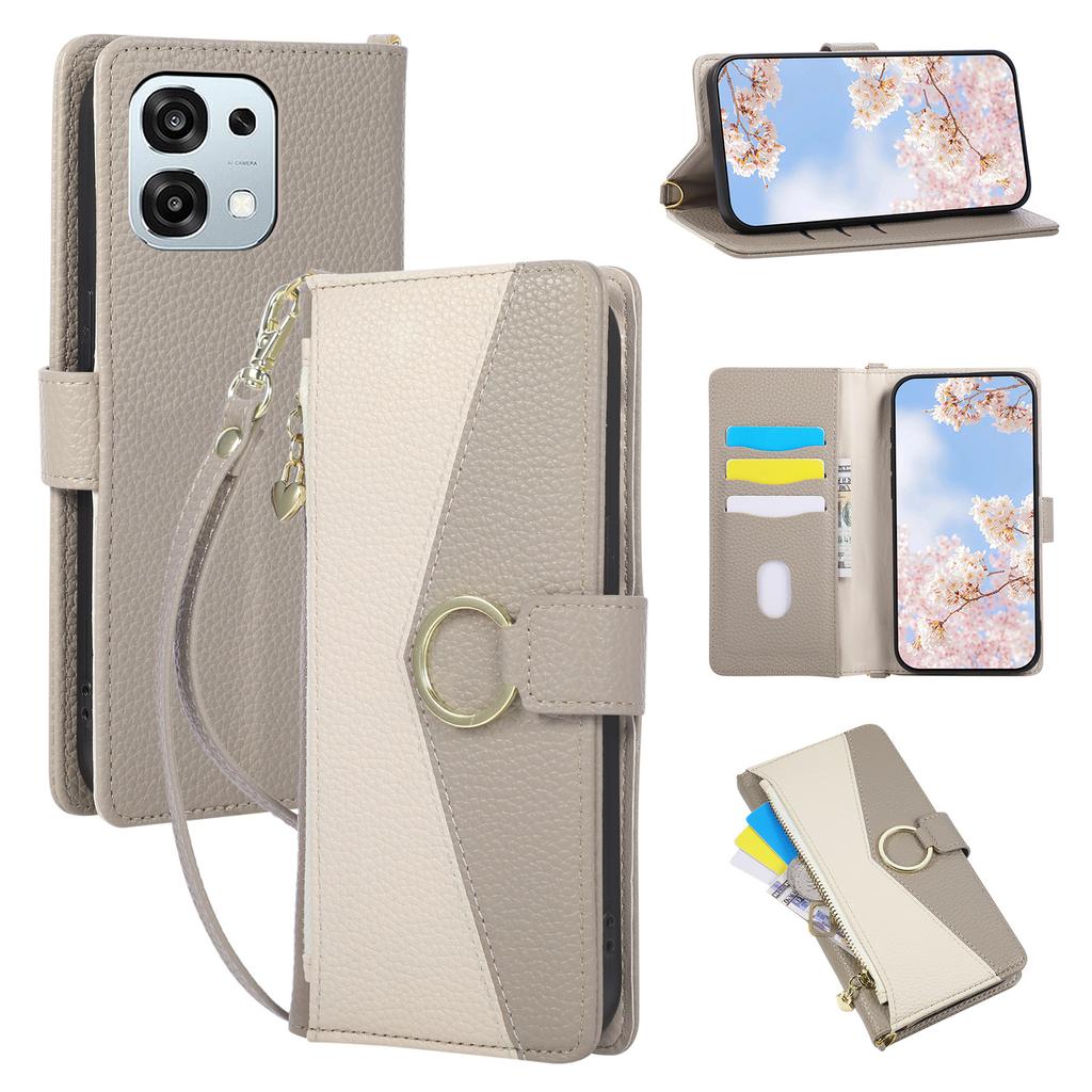 Pro Motorola Moto G77 5G/G67 5G Kožené pouzdro Stojan Peněženka Kryt telefonu s popruhem přes rameno/na zápěstí