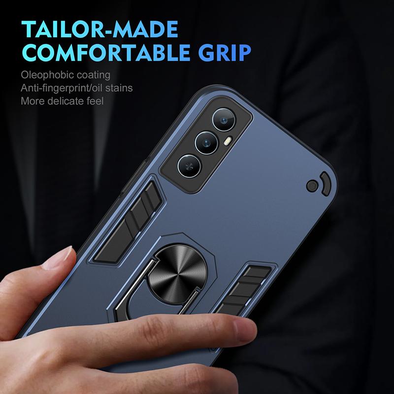 For Realme C65 C67 Shockproof Armor Metal Ring Cover For Realme C65 For Realme C67 Magnetic Car Holder Phone Case Funda