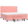 3137748 vidaXL Divan Bed with Mattress Pink 200x200 Cm Velvet