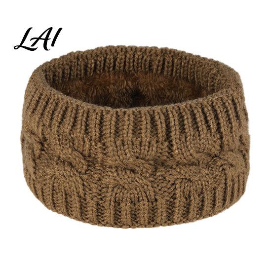Knitted Headband with Fleece Lining Winter for Women Soft Lined Thermal Hair Running Gear Women Band Thickened Plush Ear Warmer Cold Weather Outdoor