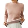 Thicken Thermal Underwear Women Autumn Winter Half High Collar Warm Tops Solid Color Long Sleeve Bottoming Shirt Fleece Pullover