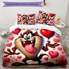 3pcs Taz Mania pattern bedding set duvet cover set includes duvet cover &pillowcases, perfect all season bedroom decoration & gift