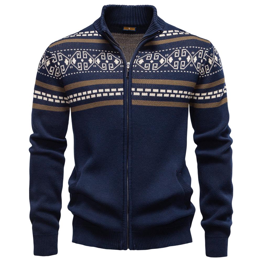 AIOPESON New Autumn High Quality Stand Collar Jacket Men Warm Winter Cotton Coat for Men Ethnic Patterns Casual Mens Outerwear