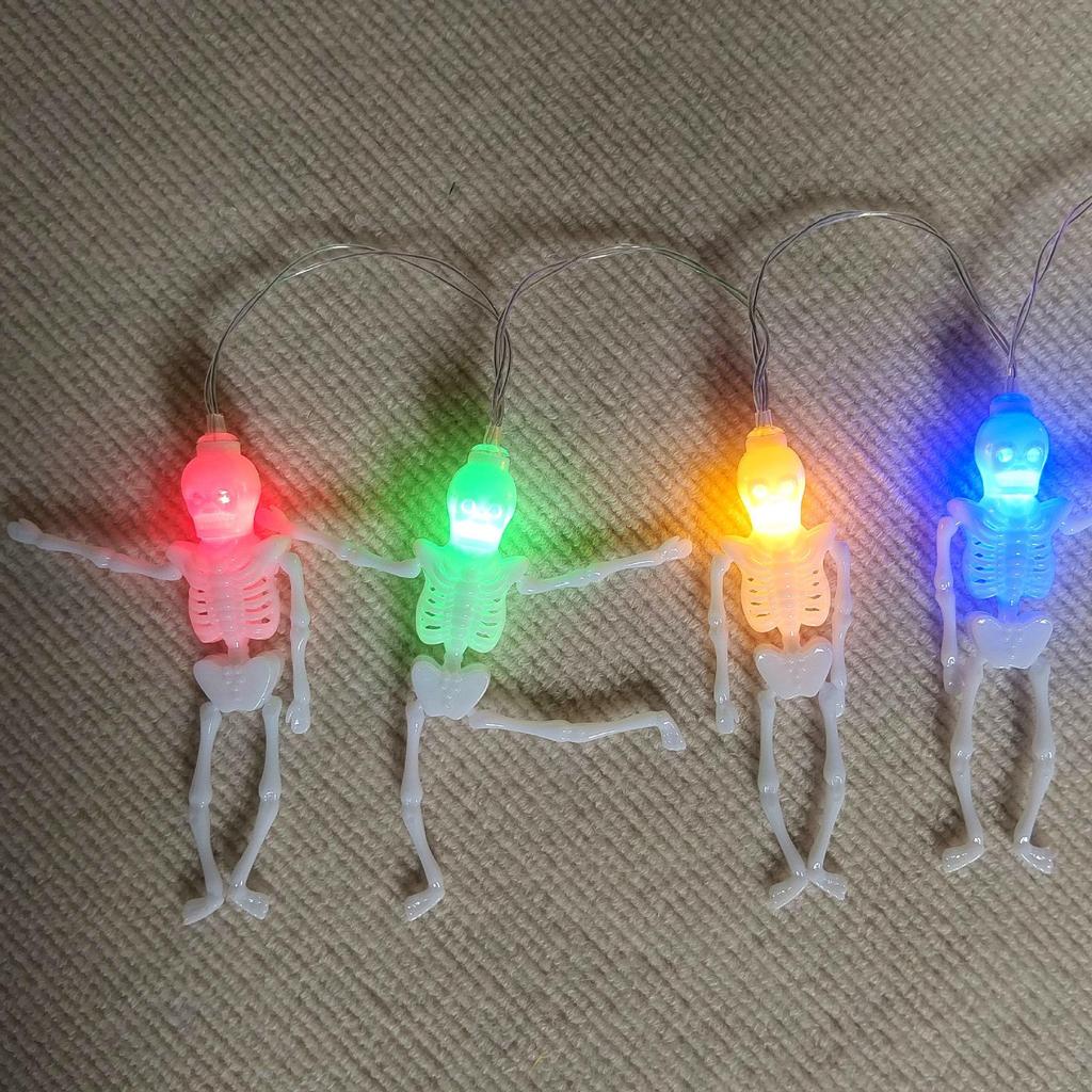 LED Halloween Decorative String Lights: Pumpkin, Ghost, Eye & Skull Battery Lights
