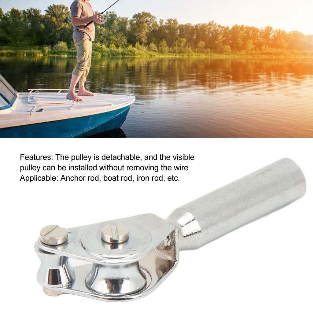 Fishing Roller Guide Aluminium Alloy Fishing Double Pulley Guide Rod Tip Guide for Fishing Tackle Supplies 7mm/0.28in