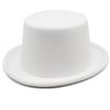 Roll Brim Fedora Hat for Adult Fashion Solid Color Panama Hat Magician Cap Wool Hat Cosplay Costume Unisex Flat Top Hat