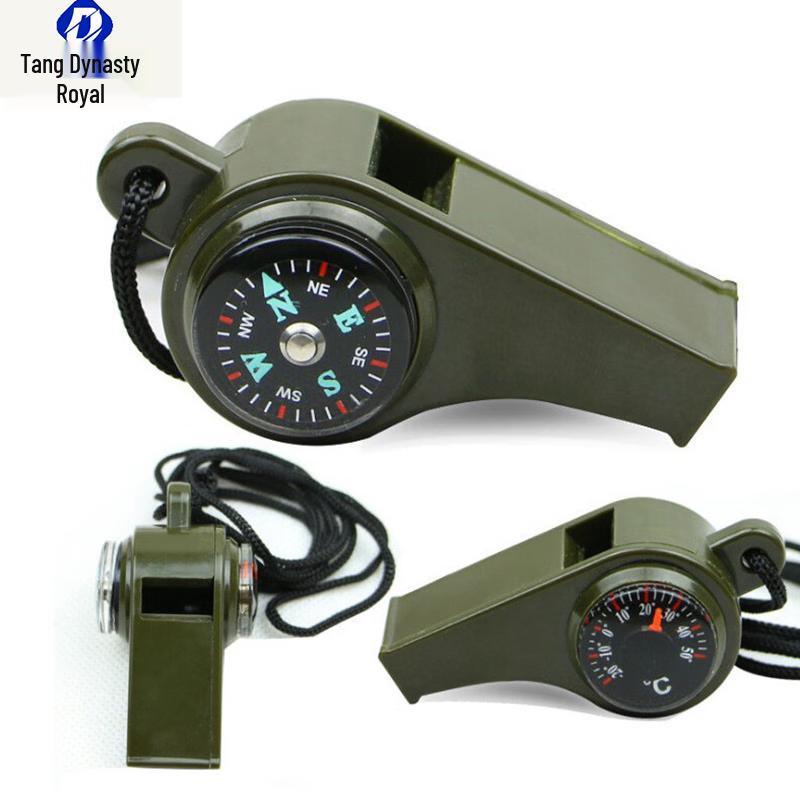Outdoor 3-in-1 Survival Whistle with Compass - 10-Pack