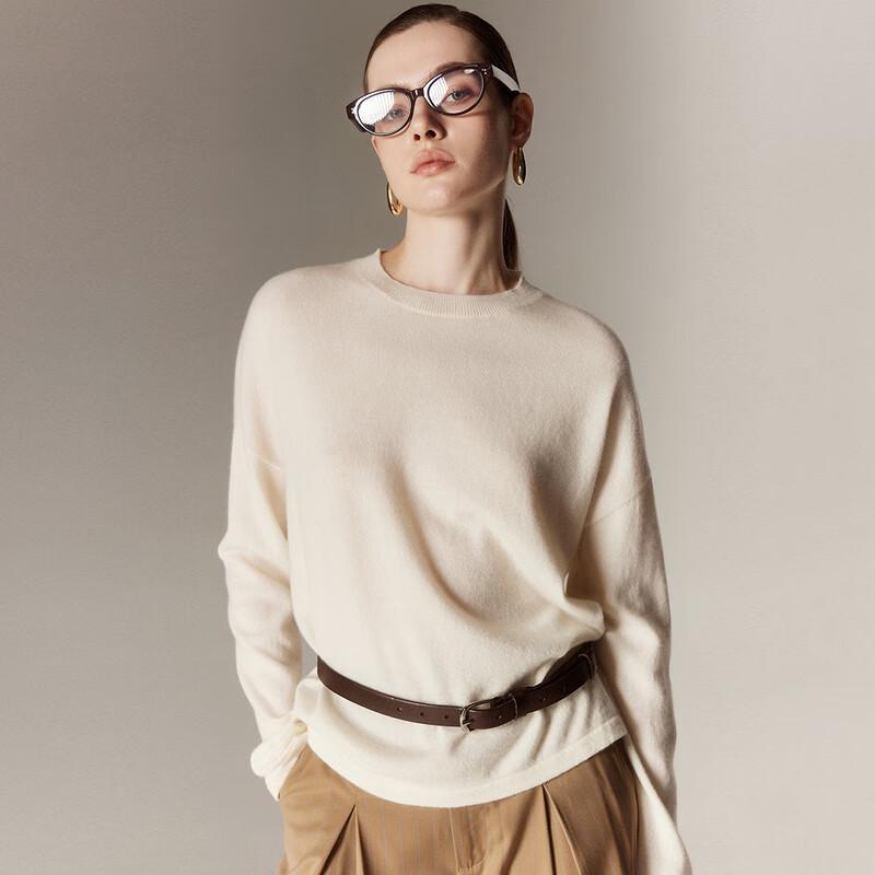 Palo Women's 100% Cashmere Loose-Fit Round Neck Sweater