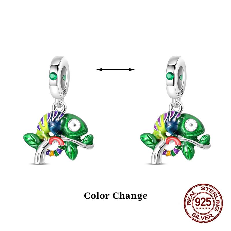 New 100% Copper Flower Chameleon Change Color Charms Beads Fit Pandachbracelets Diy Jewelry New Year'S Gift