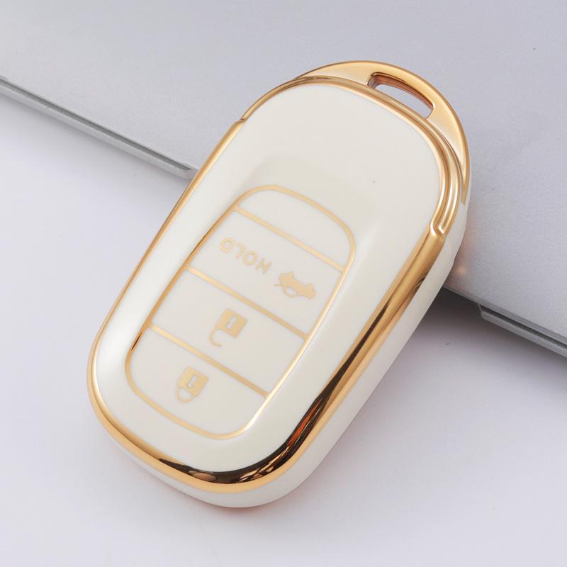 2022 Gold Edge Key Cover for Eleventh Gen Honda Civic Remote – Full Coverage Protective Shell