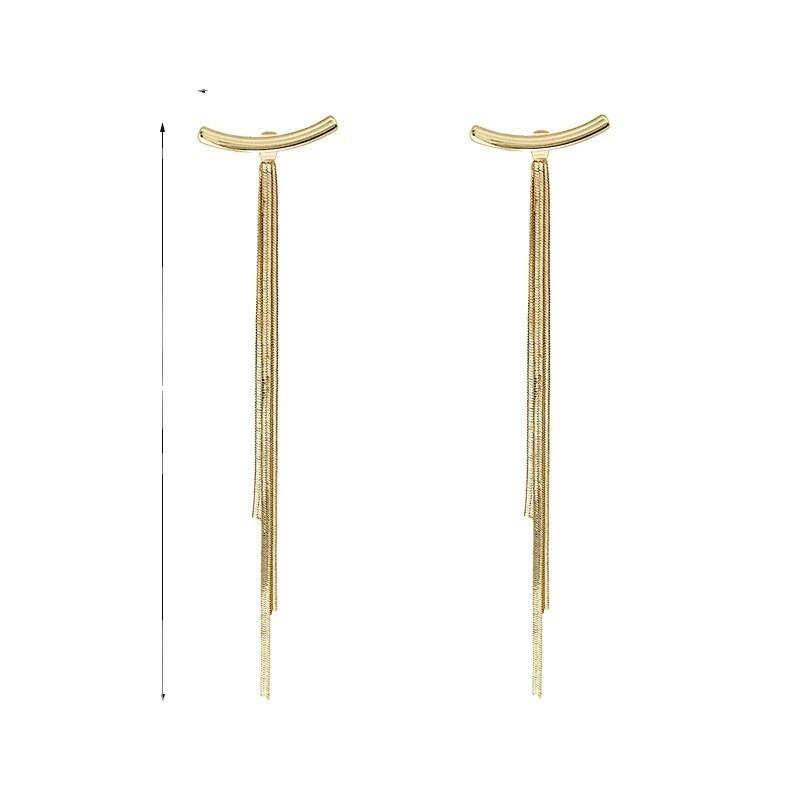 Alloy Chain Drop Earrings With Electroplating For Stylish Casual Wear And Gift Idea