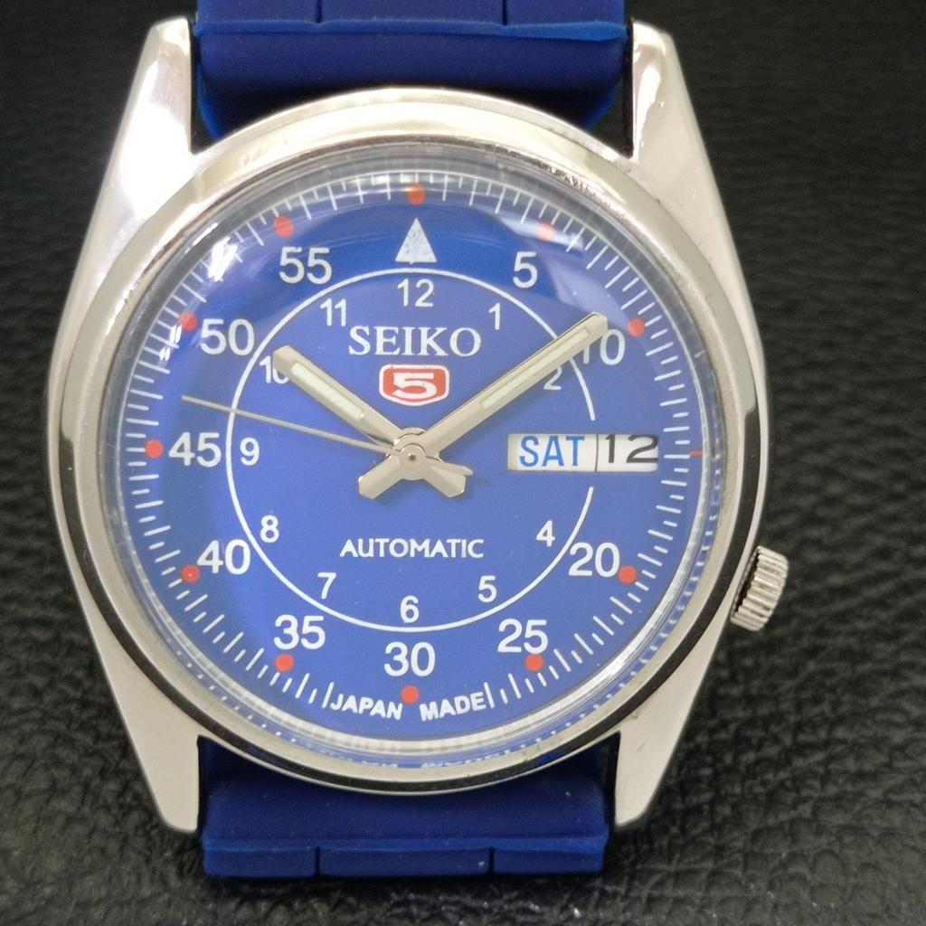 USED VINTAGE SEIKO 5 AUTOMATIC 7S26A JAPAN MENS BLUE COLOR DIAL WATCH A433431-2