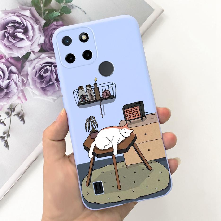 For Realme C21Y Case Realme C25Y Stylish Candy Painted Cover Soft Silicone Phone Case For Realme C21 C 21 Y C25Y RealmeC21 Shell