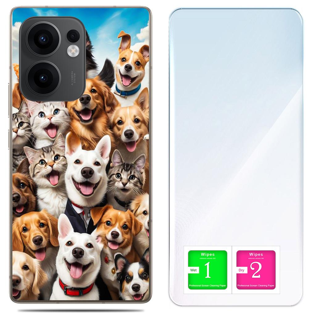 Etui Do Oppo Reno 13F 5G / 13 Fs 5G Foto Case Plecki Pieski + Szkło 9H