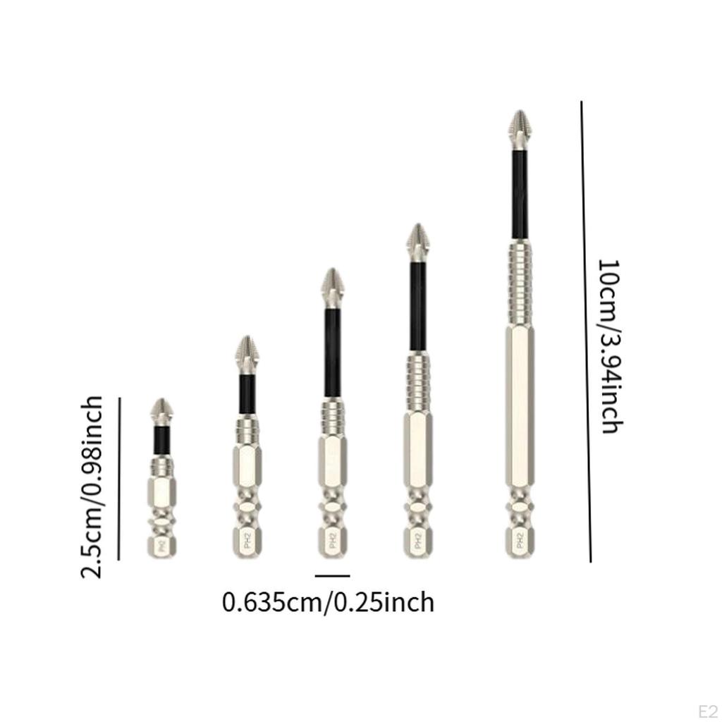 Set Elettrico Trapano Avvitatore 5 Pezzi Acciaio al Carbonio Alto Antiscivolo Inserti per