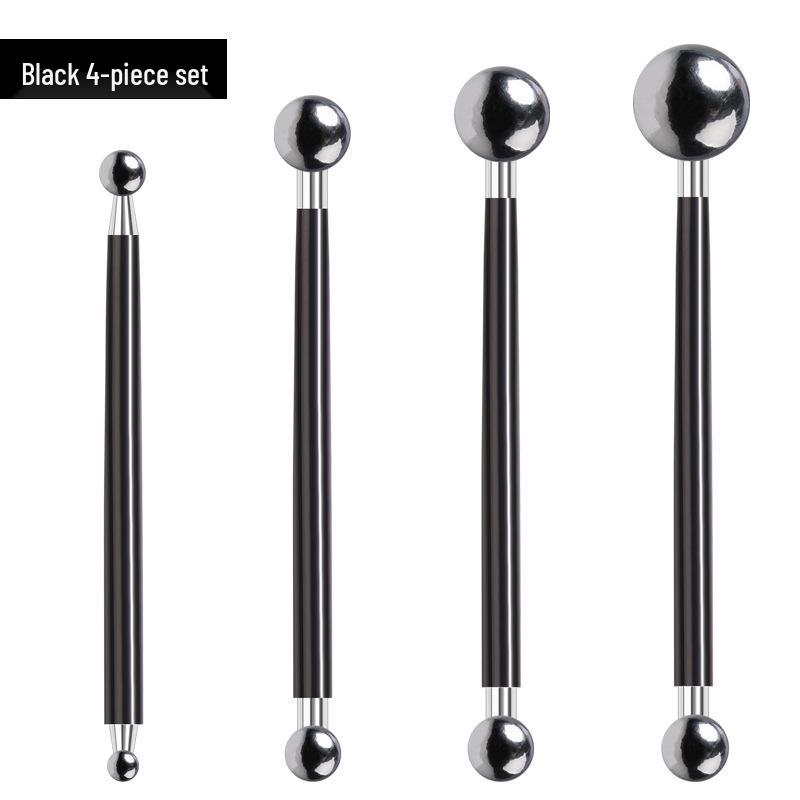 

Stainless Steel Pottery Tool Set: 4 Ball Point Pens, 8 Heads for Clay and Polymer Crafting.