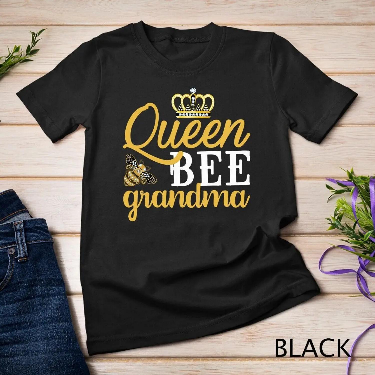 Womens Queen Bee Grandma T Shirt S чёрный