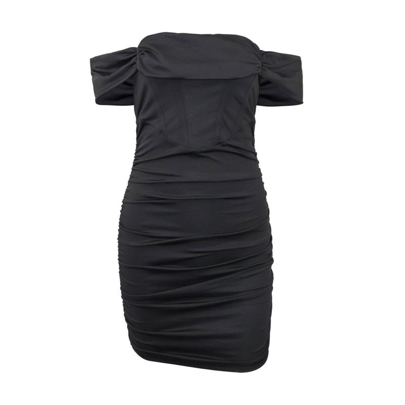 European and American Cross-Border Women's Strapless Bodycon Dress, Off-Shoulder One-Shoulder Neckline, Waist-Cinching Sexy Dress, Backless Dress