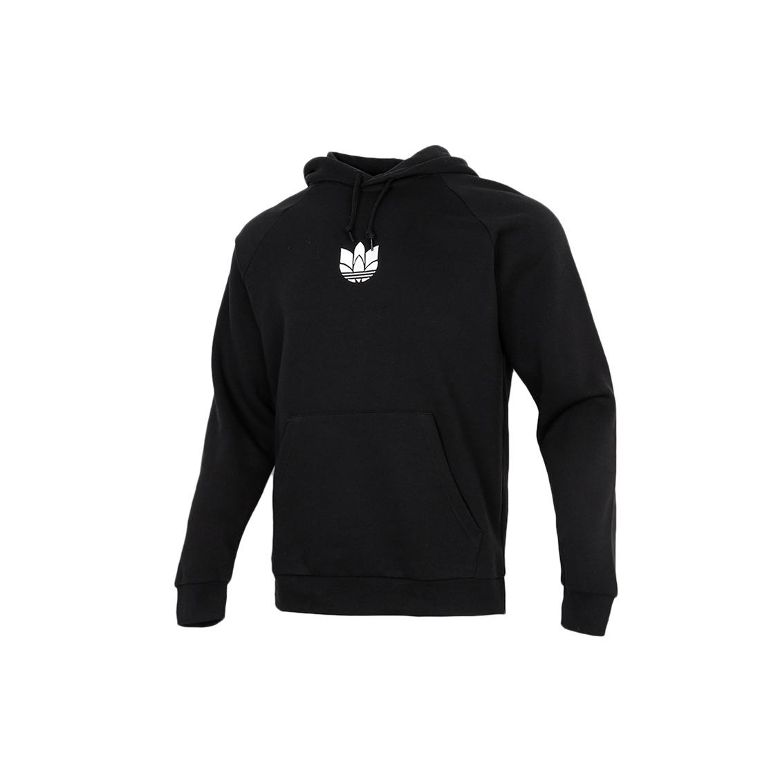 adidas originals 3d Trefoil Hood Logo Printing Fleece Lined Stay Warm Sports Black Men s GN3555 XS