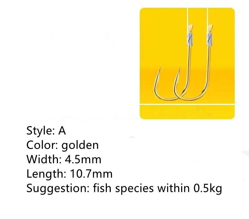 20Hook /10 Pair of New Fine Packaging Fishing Tackle Fishing Line Double Hook Manual Double Hook Fishing Tools Hook Bait