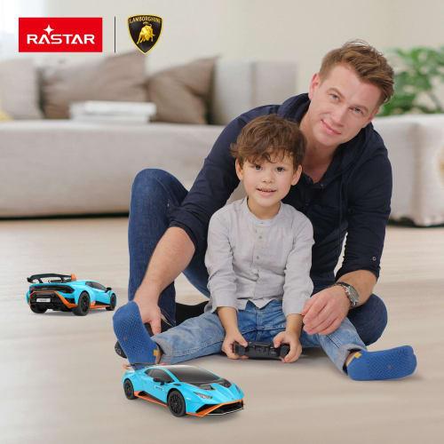 RASTAR 1/24 Lamborghini Huracan STO Radio Controlled Model Car, 2.4GHz, Blue