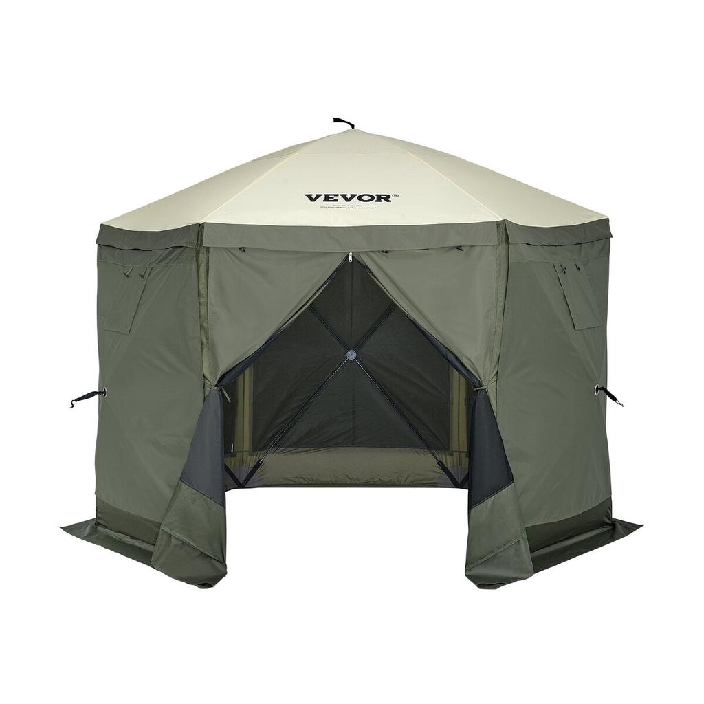 Pop Up Gazebo Tent Pop-Up Screen Tent 6 Sided Canopy Sun Shelter Green