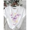 European Size Women'S Casual Short Sleeve T-Shirt with Purple Butterfly & Golden Glitter Design - Round Neck, Summer Essential for Casual Attire