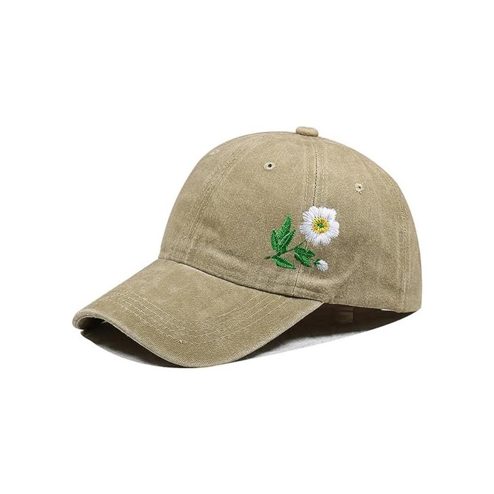 Retro Flowers Embroidery Baseball Cap Washed Cotton Adjustable Baseball Hats Sunscreen Hats For Man Women