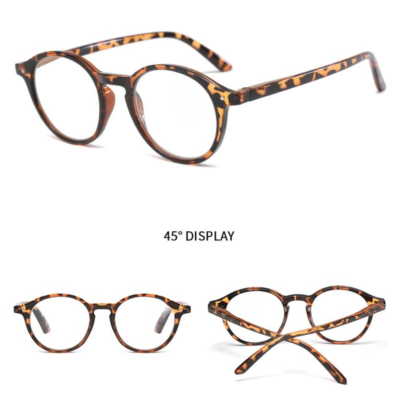 Retro Reading Glasses Women Ultralight Ellipse Frame Mens Glasses Blue Light Glasses Presbyopia EyeGlasses