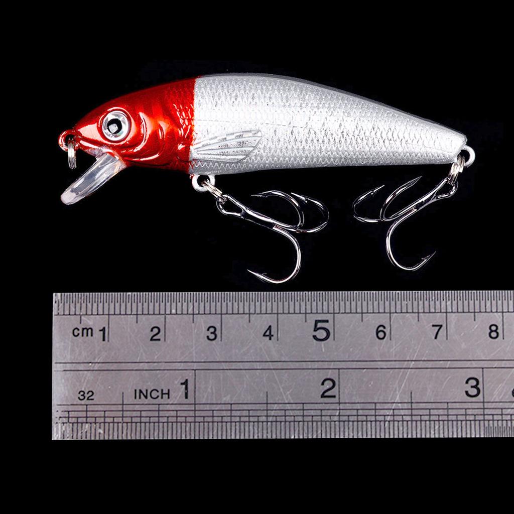7.5cm-8g-6# Minnow Fishing Bait 2 Treble Hook Lure 10 Different Pieces Set Lure Sea Bass Lure