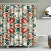 Floral Print Shower Curtain Rustic Style Bath Decor For Home Decoration With Hooks Included In 3D Floral Design Fabric Waterproo