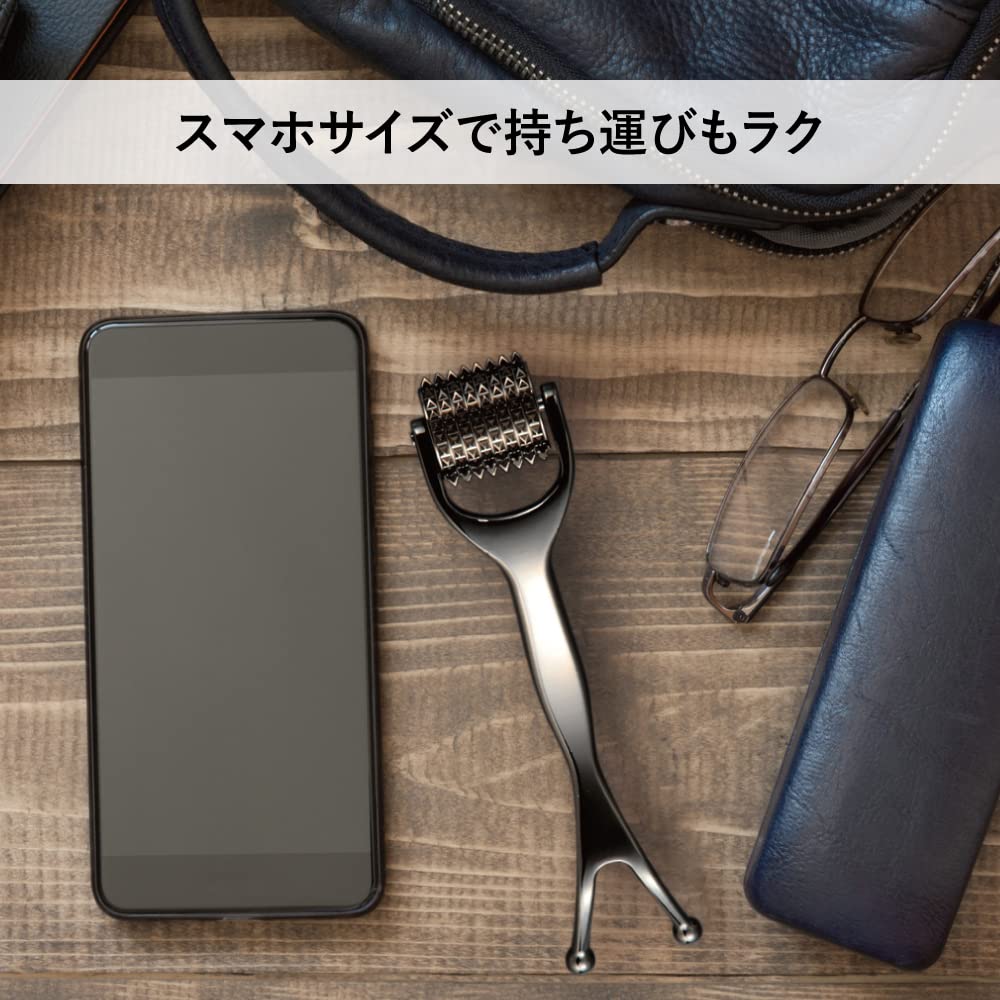 Alphax Massage Roller, Scalp Massage, Head Spa, Heat Conduction Scalp Roller, Black