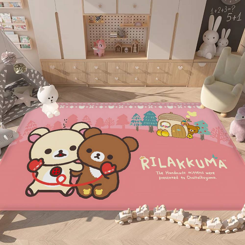 Kawaii Rilakkuma Bear Bathroom Mat Anti-slip Absorb Water Long Strip Cushion Bedroon Mat Welcome Doormat