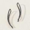 Minimalist Hammered Curved Bar Ear Cuff Stud Earrings Three Tone Option Women Simple Ear Jewelry