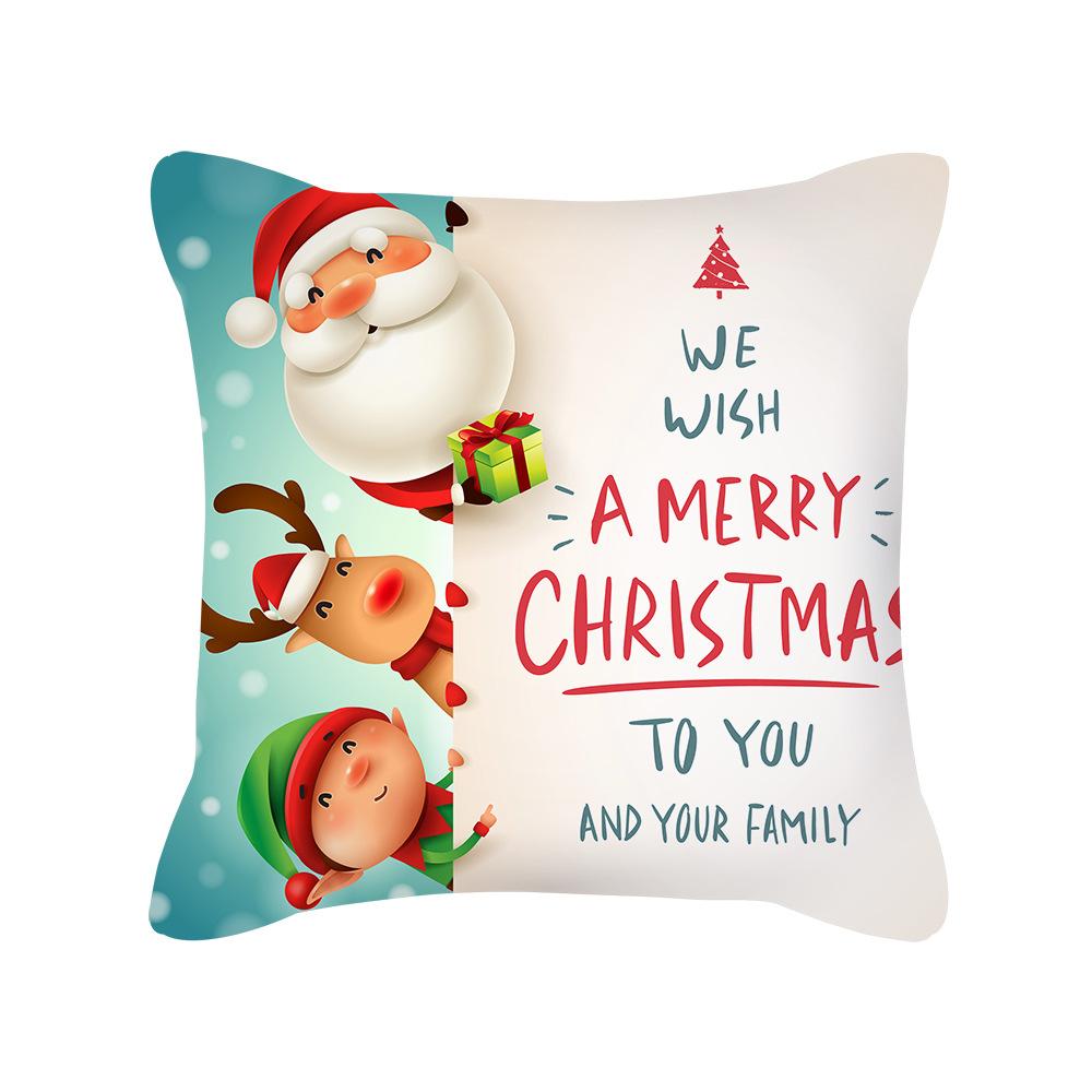 New Cartoon Christmas Pillow Cover Holiday Gift Square Cushion Cover Cushion Cover Pillow Cover