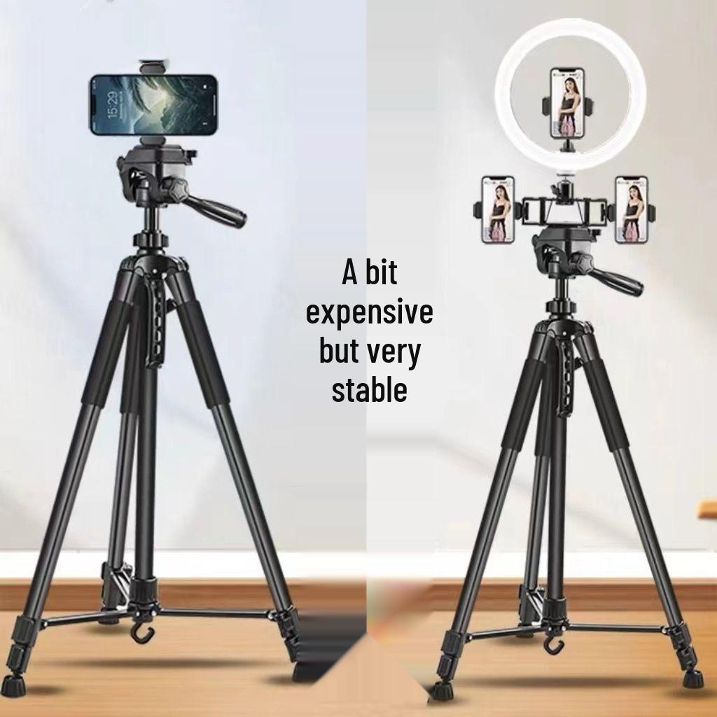 Universal Floor-Standing Tripod Phone Holder for Outdoor Live Streaming & Mirrorless Cameras