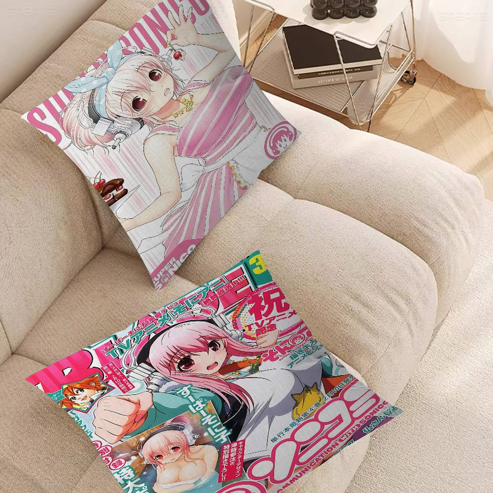 S-Super S-Sonico Pillow Cover For Bedroom Room And Living Room Sofa Decorative Cushion Cover
