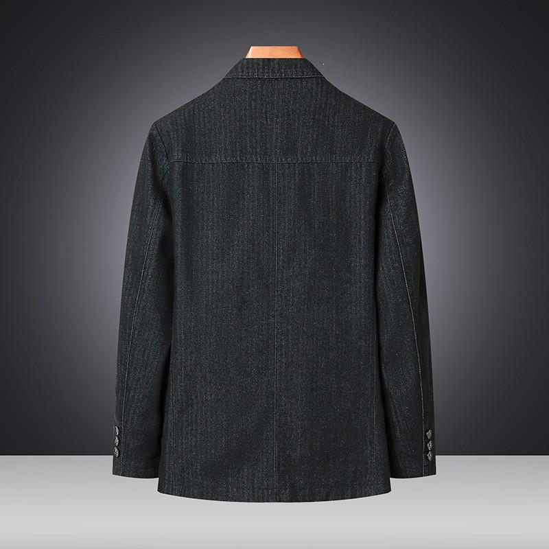 Mens Relaxed Fit Casual Denim Blazer Jacket Lightweight
