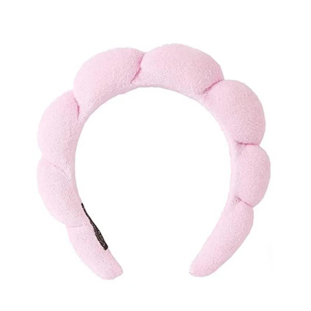 Pink hairband, fluffy face wash headband