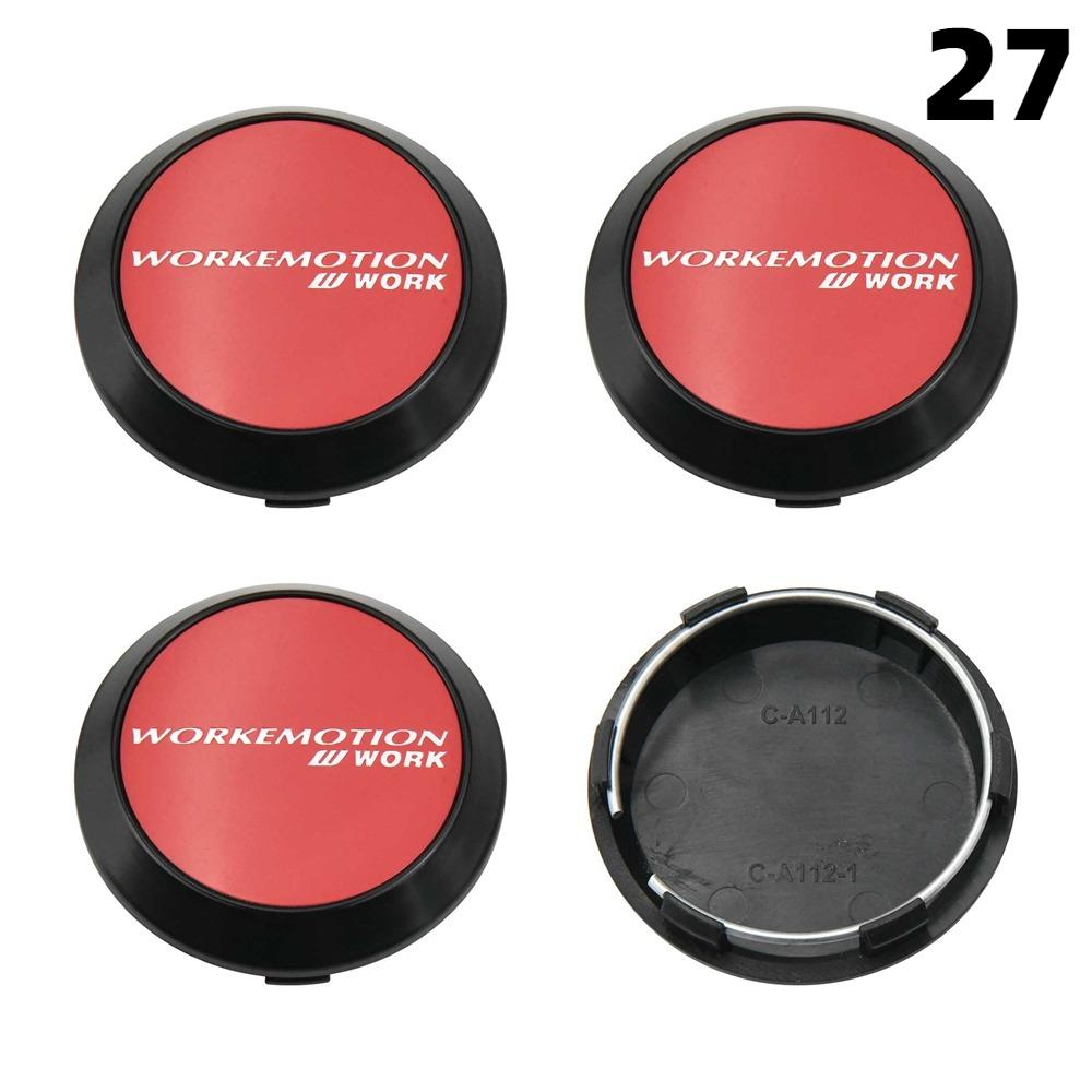 4 STuks Nieuwe 64MM Buiten Diameter / 60MM Binnen Diameter Dop Voor Velgen WORK EMOTION EQUIP MEISTER VS Logo Wielnaafdop Sportauto Velgkap Naafdoppen