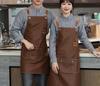 Winter 2025 Oil-Proof PU Leather Catering Apron with Logo Print - Waterproof & Work-Ready